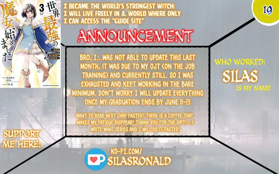 I Became the World's Strongest Witch: I Will Live Freely in a World Where Only I can Access the "Guide Site" - Chapter 19 - Page 1